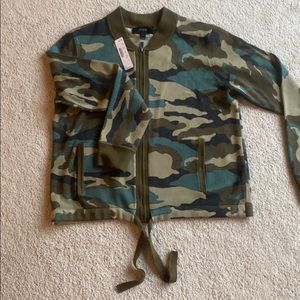 NWT J Crew camo zip up sweater cardigan